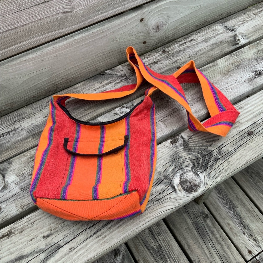 Colorful Striped Cross Body Shoulder Bag